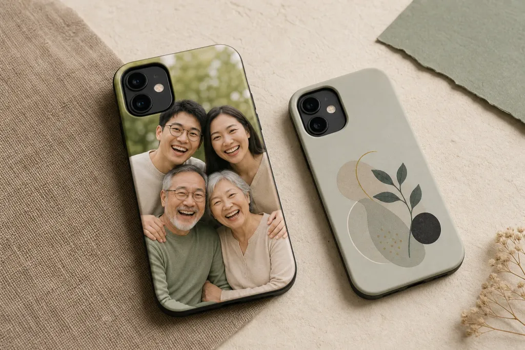 Concept phone case featuring a multigenerational family photograph